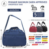 Aerolite (40x20x25cm) New and Improved 2025 Ryanair Maximum Size Holdall Cabin Luggage Under Seat Flight Bag