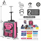 Aerolite MiniMAX Ryanair & Wizz Air 40x30x20 Maximum Size Cabin Hand Luggage Under Seat Trolley Backpack Carry On Bag 2 Wheel