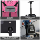 Aerolite MiniMAX Ryanair & Wizz Air 40x30x20 Maximum Size Cabin Hand Luggage Under Seat Trolley Backpack Carry On Bag 2 Wheel