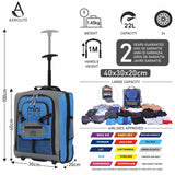 Aerolite MiniMAX Ryanair & Wizz Air 40x30x20 Maximum Size Cabin Hand Luggage Under Seat Trolley Backpack Carry On Bag 2 Wheel