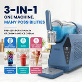 Olsen & Smith Slushie Machine & Frozen Drink Maker – 3-in-1 Slushy, Soft Serve Ice Cream & Drinks Chiller Machine for Cocktails, Milkshakes, Frappes & Iced Coffee (Blue)