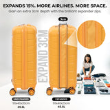 Aerolite Premium PP 3-Piece Luggage Set, Lightweight Polypropylene Hard Shell Suitcases with 4 Dual Spinner Wheels & TSA Lock, Expandable Cabin (21”), Medium (24”), Large (28”), Expandable Carry-On Case Included – Mango