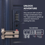 Aerolite XL 32in (144L) Lightweight Polypropylene Hard Shell Suitcase, Extra Large Check-In Luggage with 4 Spinner Wheels, TSA Lock, Waterproof Pocket - Navy