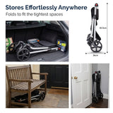 Hoppa 74L Expandable Lightweight Shopping Trolley 2025 model, Hard Wearing & Foldaway Push/Pull Cart for Easy Storage With 1 Year Guarantee