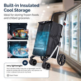 Hoppa 74L Expandable Lightweight Shopping Trolley 2025 model, Hard Wearing & Foldaway Push/Pull Cart for Easy Storage With 1 Year Guarantee