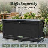 Olsen & Smith 980L XXL Garden Storage Box – Extra Large Outdoor Storage Chest, 100% Recycled Plastic, Weather Resistant Heavy Duty Cushion Storage Box with Padlock & Wood Effect
