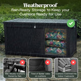 Olsen & Smith 980L XXL Garden Storage Box – Extra Large Outdoor Storage Chest, 100% Recycled Plastic, Weather Resistant Heavy Duty Cushion Storage Box with Padlock & Wood Effect