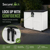 Olsen & Smith 880L Outdoor Storage Shed – Lockable Weatherproof Garden Storage Box with Double Doors & Lift-Up Lid, Plastic Bike Store, Tool, BBQ & Cushion Storage, Recyclable ReNew Build