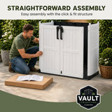Olsen & Smith 880L Outdoor Storage Shed – Lockable Weatherproof Garden Storage Box with Double Doors & Lift-Up Lid, Plastic Bike Store, Tool, BBQ & Cushion Storage, Recyclable ReNew Build