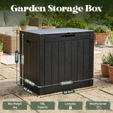 Olsen & Smith 118L Outdoor Garden Storage Box – Lockable Weatherproof Plastic Storage Chest with Wood Effect Finish for Tools, Cushions, Toys & Balcony Storage