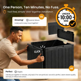 Olsen & Smith 118L Outdoor Garden Storage Box – Lockable Weatherproof Plastic Storage Chest with Wood Effect Finish for Tools, Cushions, Toys & Balcony Storage