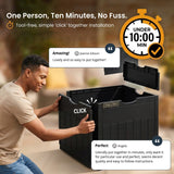 Olsen & Smith Lockable Outdoor Garden Plastic Storage Box Container Chest Lawn Balcony Furniture, Weather Resistant, Wood Panel Effect (126L)