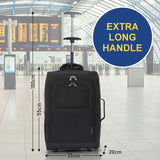 5 Cities (55x35x20cm) Lightweight Cabin Hand Luggage With a Retractable Telescopic Handle, Approved For Ryanair/easyJet/British Airways & more