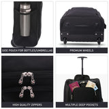 5 Cities (55x35x20cm) Lightweight Cabin Hand Luggage With a Retractable Telescopic Handle, Approved For Ryanair/easyJet/British Airways & more