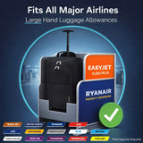 5 Cities (55x35x20cm) Lightweight Cabin Hand Luggage With a Retractable Telescopic Handle, Approved For Ryanair/easyJet/British Airways & more