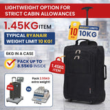 5 Cities (55x35x20cm) Lightweight Cabin Hand Luggage With a Retractable Telescopic Handle, Approved For Ryanair/easyJet/British Airways & more