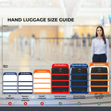 5 Cities (55x35x20cm) Lightweight Cabin Hand Luggage Set (Black + Navy + Green)