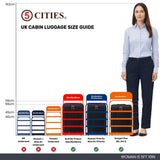 5 Cities (55x35x20cm) Lightweight Cabin Hand Luggage With a Retractable Telescopic Handle, Approved For Ryanair/easyJet/British Airways & more