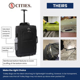 5 Cities (55x35x20cm) Lightweight Cabin Hand Luggage With a Retractable Telescopic Handle, Approved For Ryanair/easyJet/British Airways & more
