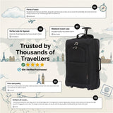 5 Cities (55x35x20cm) Lightweight Cabin Hand Luggage Set (Black + Navy + Green)