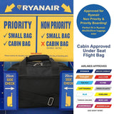 Aerolite (40x20x25cm) New and Improved 2024 Ryanair Maximum Size Holdall Cabin Luggage Under Seat Flight Holdall Bag (x2 Set) - Packed Direct UK
