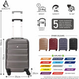 Aerolite 55cm Lightweight Hard Shell 8 Wheels Cabin Suitcase 21" (55x35x20cm), Approved for Ryanair (Priority), easyJet Plus, British Airways, Virgin Atlantic, Jet2 and More - Packed Direct UK