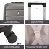 Aerolite 55cm Lightweight Hard Shell 8 Wheels Cabin Suitcase 21" (55x35x20cm), Approved for Ryanair (Priority), easyJet Plus, British Airways, Virgin Atlantic, Jet2 and More - Packed Direct UK