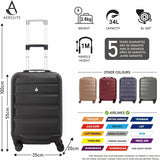 Aerolite 55cm Lightweight Hard Shell 8 Wheels Cabin Suitcase 21" (55x35x20cm), Approved for Ryanair (Priority), easyJet Plus, British Airways, Virgin Atlantic, Jet2 and More - Packed Direct UK