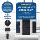 Aerolite (55x40x20cm) Lightweight Cabin Hand Luggage 2 Wheels, Maximum Possible Allowance For Ryanair - Packed Direct UK