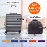 Aerolite (56x45x25cm) Easyjet Maximum Lightweight Hard Shell Cabin Hand Luggage, Maximum Possible Allowance for EasyJet & British Airways - Packed Direct UK