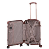 Aerolite Large Ultra Quiet 8 Wheel Stylish Classic Retro Vintage Style ABS Hard Shell Checked Check in Hold Luggage Suitcase with 4 Dual Hinomoto Wheels & TSA Lock, Cream - Packed Direct UK
