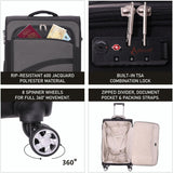 Aerolite Lightweight 55cm 4 Wheel Travel Carry On Hand Cabin Luggage Suitcase Navy Blue Plum Approved for easyJet British Airways Ryanair and More - Packed Direct UK