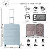 Aerolite Medium 25" Lightweight Hard Shell Luggage Suitcase with 4 Spinner Wheels for 360 Degree Manoeuvrability, 69x50x27cm - Packed Direct UK