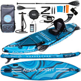 Aqua Spirit Barracuda SUP Inflatable Stand Up Paddle Board 2024, 10'6x32”x6”, Complete Kayak Conversion Kit with Paddle, Backpack, Pump and more accessories, Adult Beginner/Expert, 2 Year Warranty