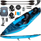 Aqua Spirit Inflatable Kayak, 10'5”/13’5”/1 or 2 Person Complete Kayak Kit with Paddle, Backpack, Double-Action Pump and more accessories, For Adult Beginners/Experts - 3 Years Brand Warranty - Packed Direct UK