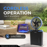Olsen & Smith 10" Cordless Misting Fan with 9L Water Tank – Portable Rechargeable Cooling Fan with Oscillation, Remote Control & USB Charging for Indoor Outdoor Home, Office & Camping