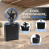 Olsen & Smith 10" Cordless Misting Fan with 9L Water Tank – Portable Rechargeable Cooling Fan with Oscillation, Remote Control & USB Charging for Indoor Outdoor Home, Office & Camping