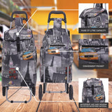 Hoppa 57Ltr Lightweight Shopping Trolley 2024 model, Hard Wearing & Foldaway Push/Pull Cart for Easy Storage With 1 Year Guarantee (Cities) - Packed Direct UK