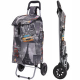 Hoppa 57Ltr Lightweight Shopping Trolley 2024 model, Hard Wearing & Foldaway Push/Pull Cart for Easy Storage With 1 Year Guarantee (Cities) - Packed Direct UK