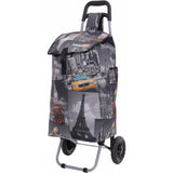 Hoppa 57Ltr Lightweight Shopping Trolley 2024 model, Hard Wearing & Foldaway Push/Pull Cart for Easy Storage With 1 Year Guarantee (Cities) - Packed Direct UK