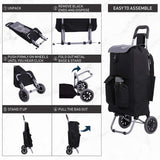 Hoppa Fully Insulated Lightweight 2024 Model 2 Wheeled Large 42 - Litre Capacity Shopping Trolley Bag 95cm, 2.1kg with Shoulder Strap - Packed Direct UK