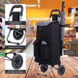 Hoppa Fully Insulated Lightweight 2024 Model 2 Wheeled Large 42 - Litre Capacity Shopping Trolley Bag 95cm, 2.1kg with Shoulder Strap - Packed Direct UK