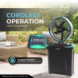 Olsen & Smith 10 Inch Cordless Spray Fan with 9L Water Tank – Portable Rechargeable Misting Cooling Fan with Oscillation, Remote Control & USB Charging for Indoor Outdoor Home, Garden & Camping