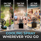 Olsen & Smith 10 Inch Cordless Spray Fan with 9L Water Tank – Portable Rechargeable Misting Cooling Fan with Oscillation, Remote Control & USB Charging for Indoor Outdoor Home, Garden & Camping