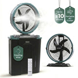 Olsen & Smith 10 Inch Cordless Spray Fan with 9L Water Tank – Portable Rechargeable Misting Cooling Fan with Oscillation, Remote Control & USB Charging for Indoor Outdoor Home, Garden & Camping