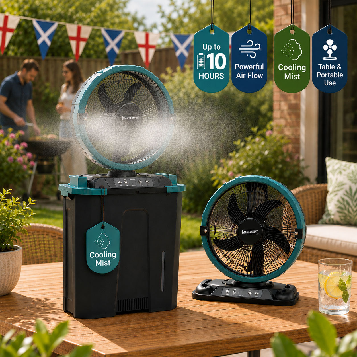 Olsen & Smith 10” Cordless Spray Fan Tank
