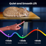 Olsen & Smith Premium Electric Standing Desk & XTREME RGB Gaming Chair Bundle with Bluetooth Speakers, LED Lights, Adjustable Height, Lumbar Support, Headrest & Footrest