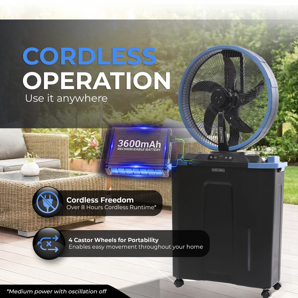 Olsen & Smith 16” Cordless Misting Fan 22L Tank – Packed Direct UK
