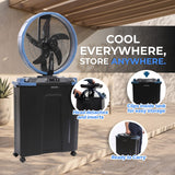 Olsen & Smith 16" Cordless Misting Fan with HUGE 22L Water Tank, Rechargeable Portable Patio Cooling Fan with Oscillation, Wheels, Remote, Indoor & Outdoor, Garden, Camping, BBQ