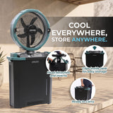 Olsen & Smith 16 Inch Cordless Spray Fan with 22L Water Tank – Portable Rechargeable Cooling Fan with Oscillation, Remote Control & Wheels for Indoor Outdoor Home, Garden & Camping